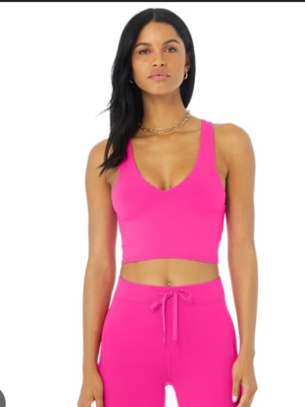 ALO Yoga Bright Pink Seamless Racerback Crop Top